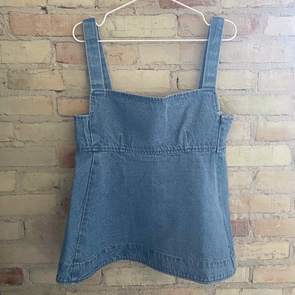 Caron Callahan Flora Top Faded Indigo Denim